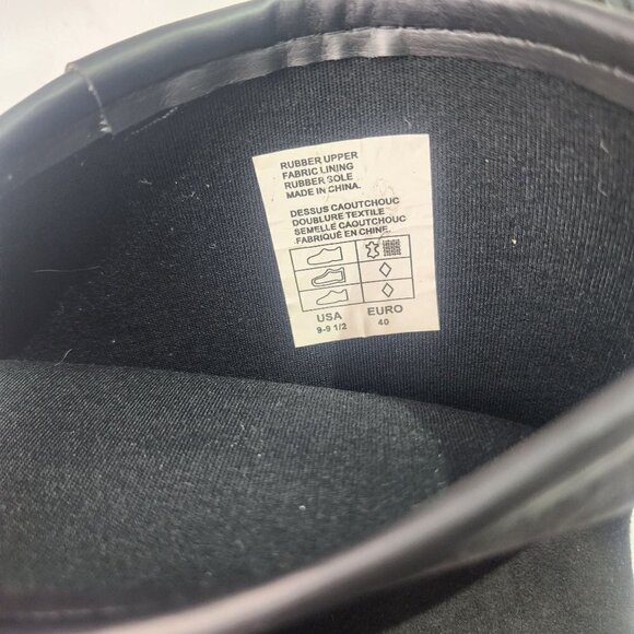 London Fog Mixed Media Flocked Leather & Rubber Knee High Boots Black Size 9-9.5 - Picture 12 of 12